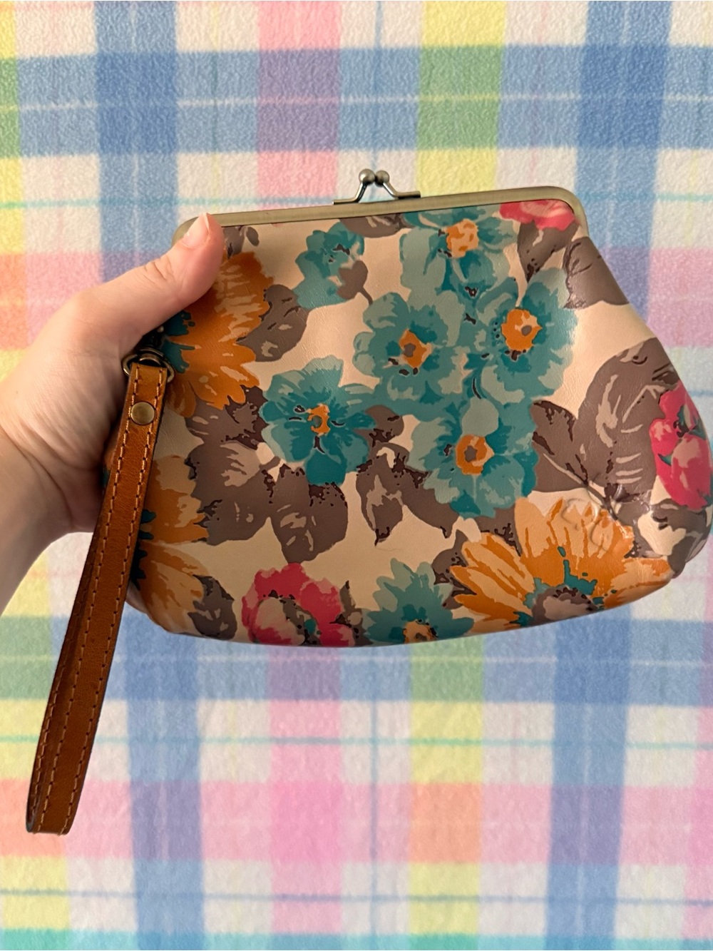 Patricia Nash Savena Framed Wristlet - Vintage Victorian Garden Floral Print